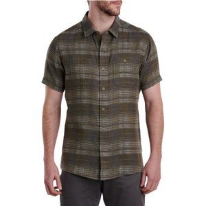 KUHL Scorpio Klassik Fit Button Front Plaid Shirt Shaded Moss Green Size Medium